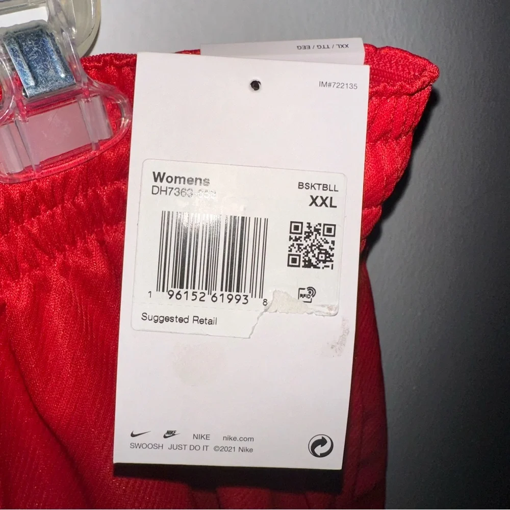 Women's Nike Loose Fit Dri- Fit FLY Basketball Red Shorts Sz XXL MSRP $35 - Picture 6 of 7